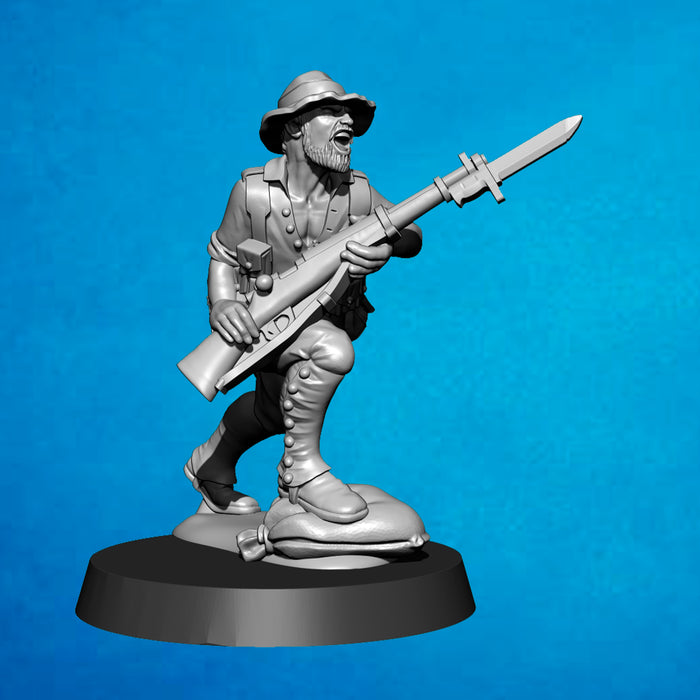 Legionarios españoles con chambergo avanzando - 1921/1927