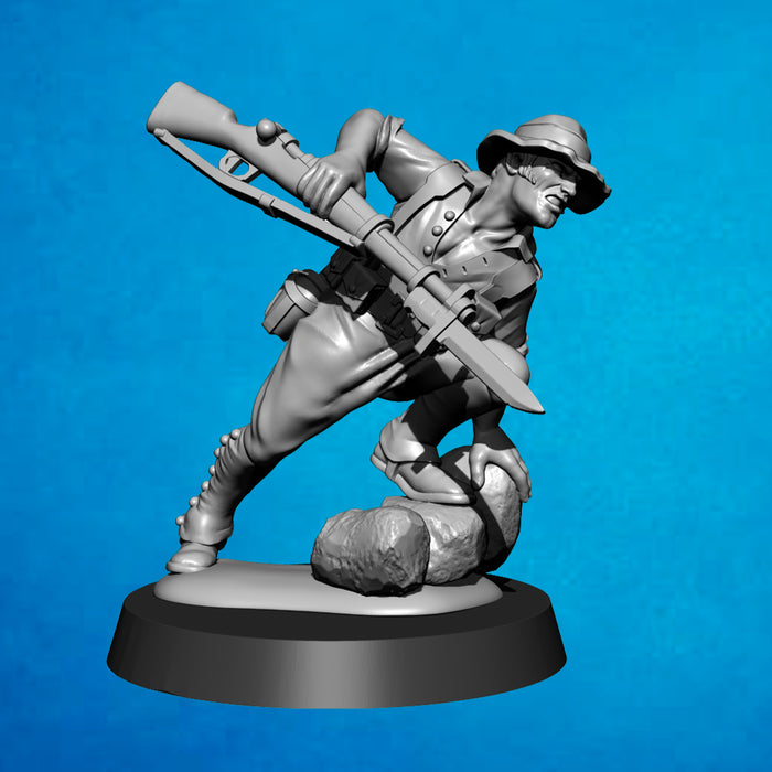 Legionarios españoles con chambergo avanzando - 1921/1927