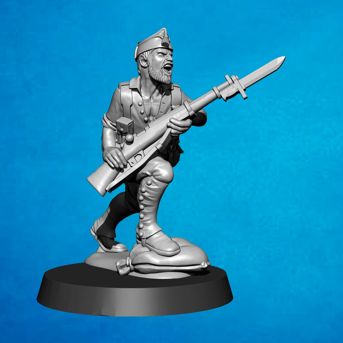 Legionarios españoles con chapiri avanzando - 1921/1927